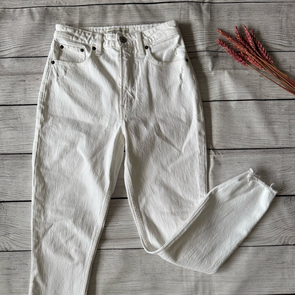 Abercrombie & Fitch White Straight Jeans